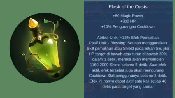 Flask of Oasis adalah item baru yang akan jadi meta untuk para hero healer di mobile legends